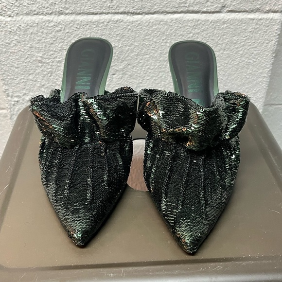 Gianni Bini Green Sequin Women's Heels - Picture 2 of 4